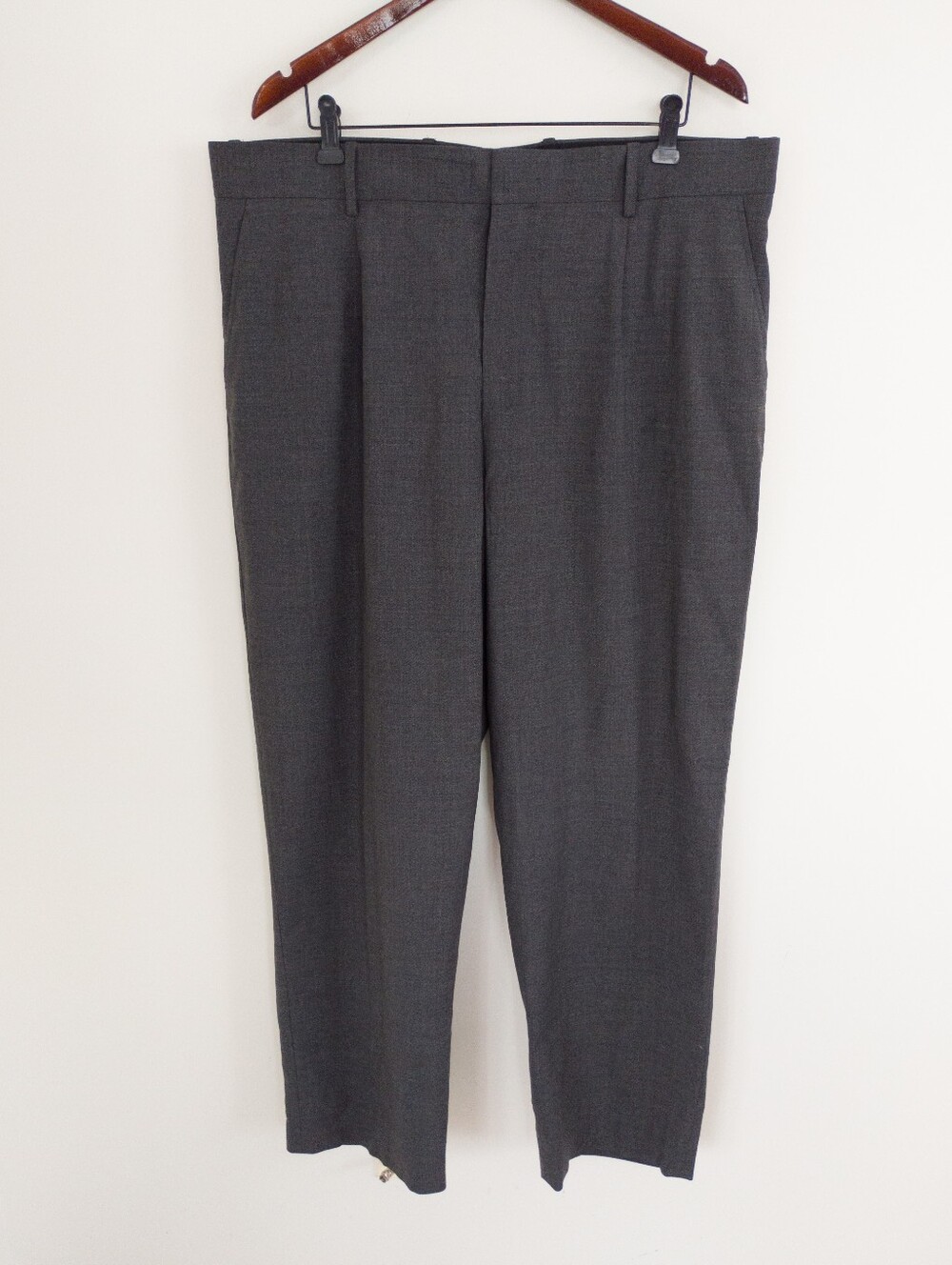 Reigning Champ Wool Twill Ivy Trouser Charcoal Grey Pleated Pants Size 38